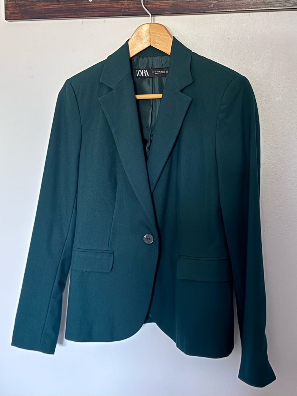 Zara Dark Teal Single-Button Tailored Blazer